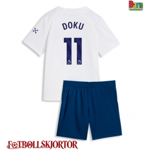 Manchester City Jeremy Doku #11 Tredje Kläder Barn 2026-27 Kortärmad (+ Korta byxor)